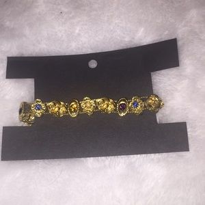 Sliding charms with multicolored gems bracelet 👑